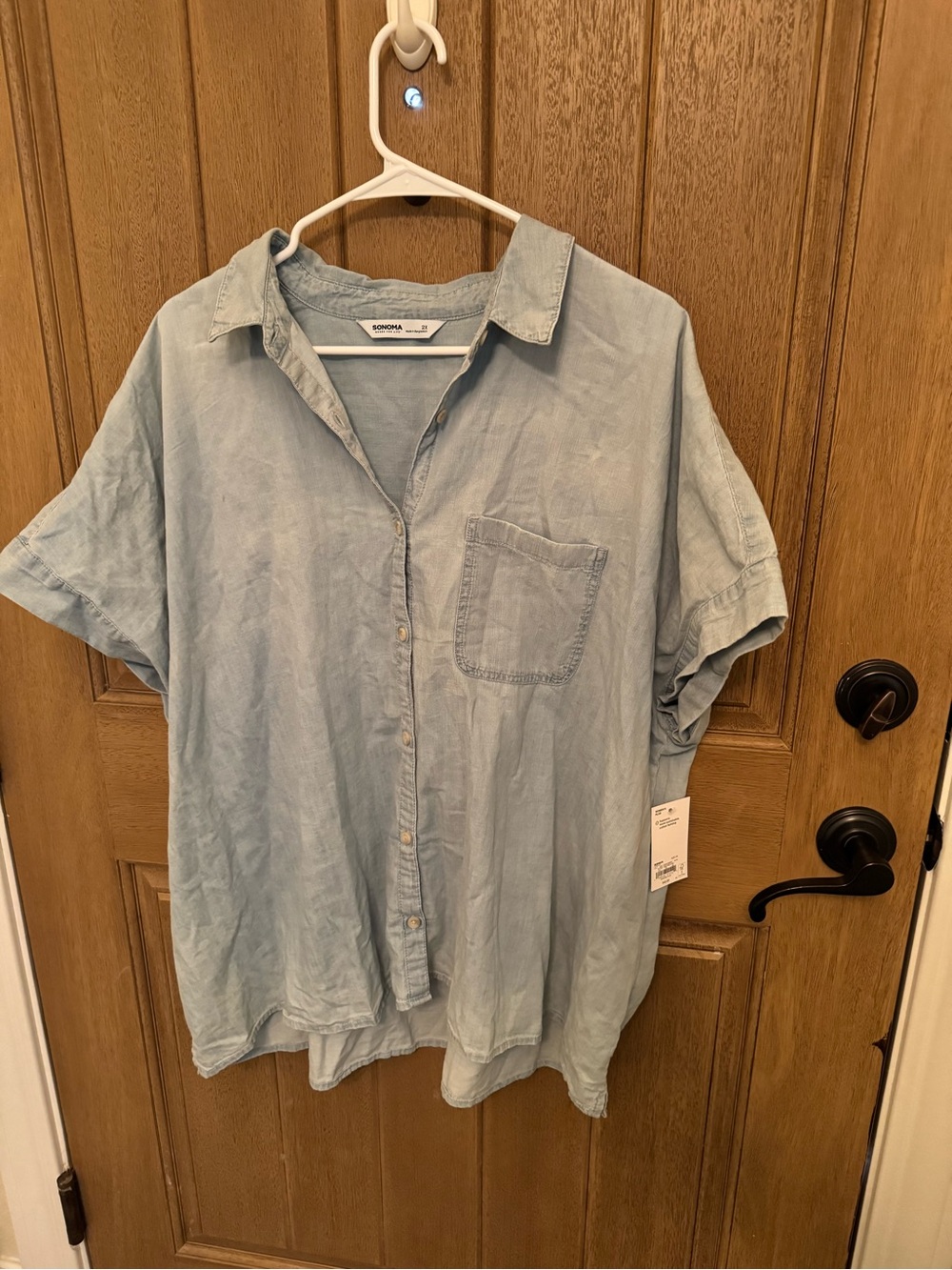 Sonoma Light Blue Short-Sleeve Button-Down Shirt